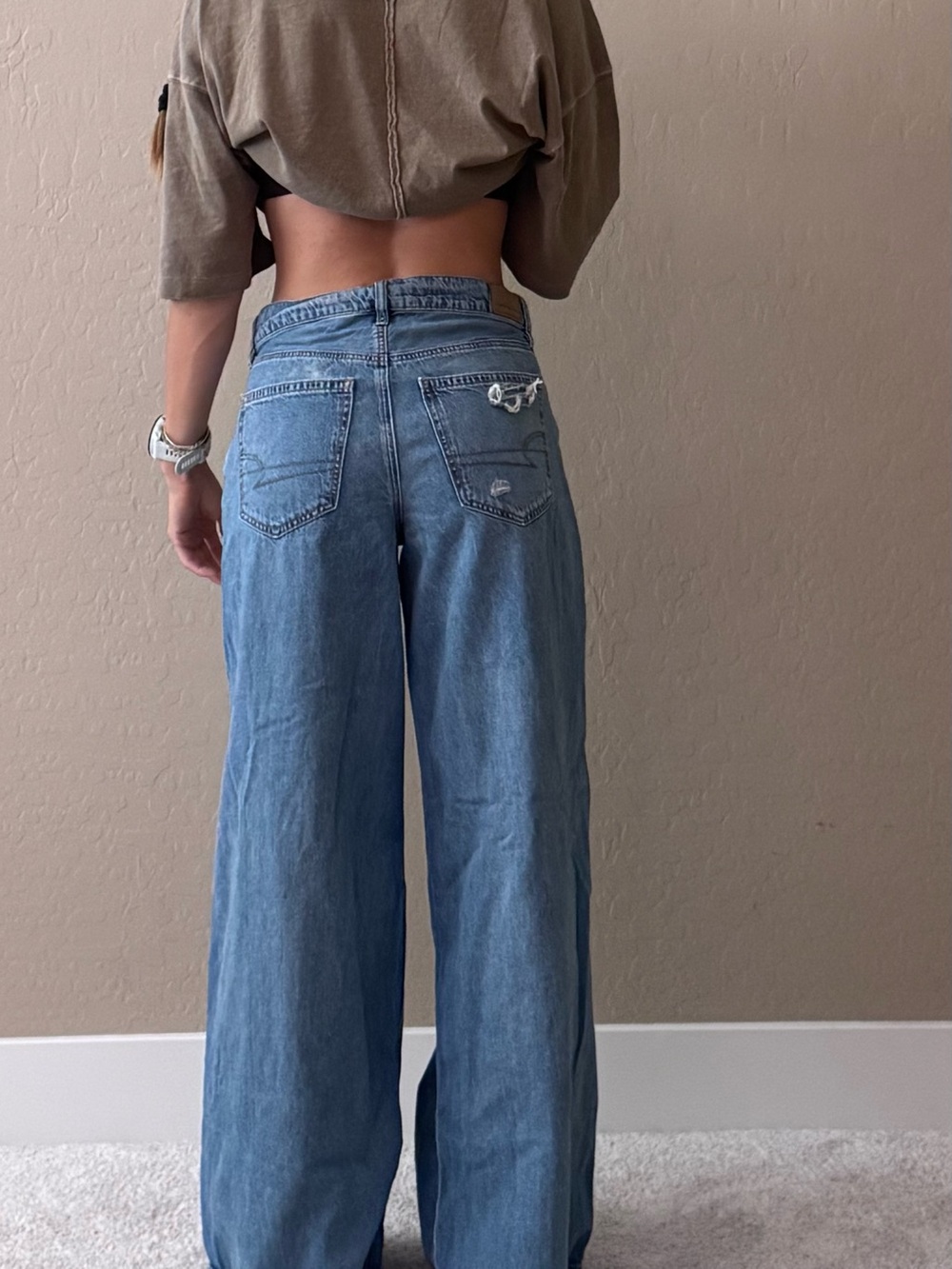 American Eagle Outfitters Light Blue Wide Leg Jeans